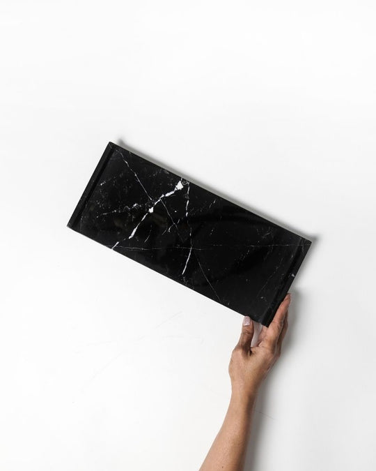 Small Lush Black Marquina Marble Tray
