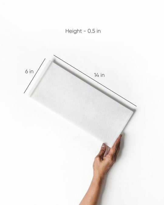 Small Lush White Onyx Marble Tray