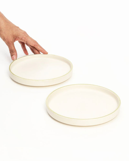 Sola Quarter Plate Sage Green Rim (Set of 2)