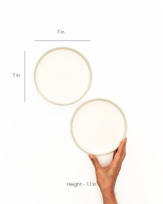 Sola Quarter Plate Sage Green Rim (Set of 2)