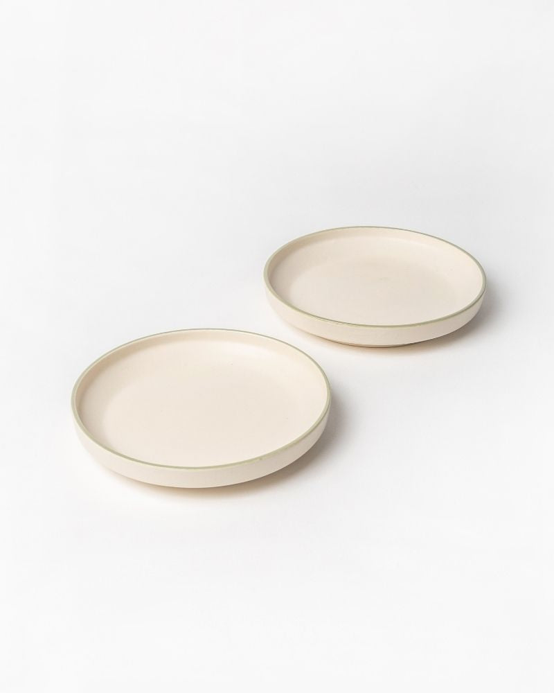 Sola 8in Quarter Plate Sage Green (Set of 2)