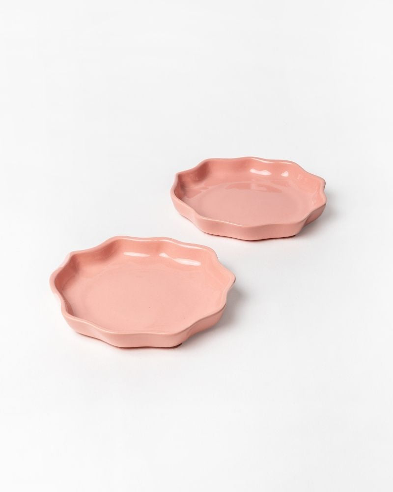 Big Tara 7.6in Quarter Plate Pink(In & Out) (Set of 2)