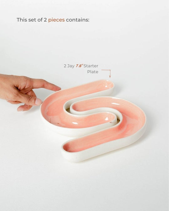 Jay Dip Plate Pink (Set of 2)