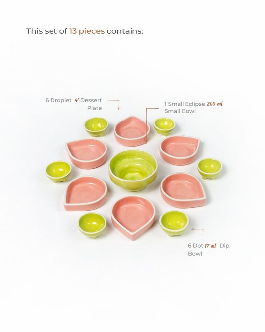 Rangoli Table Setting Pink (13 Pieces)