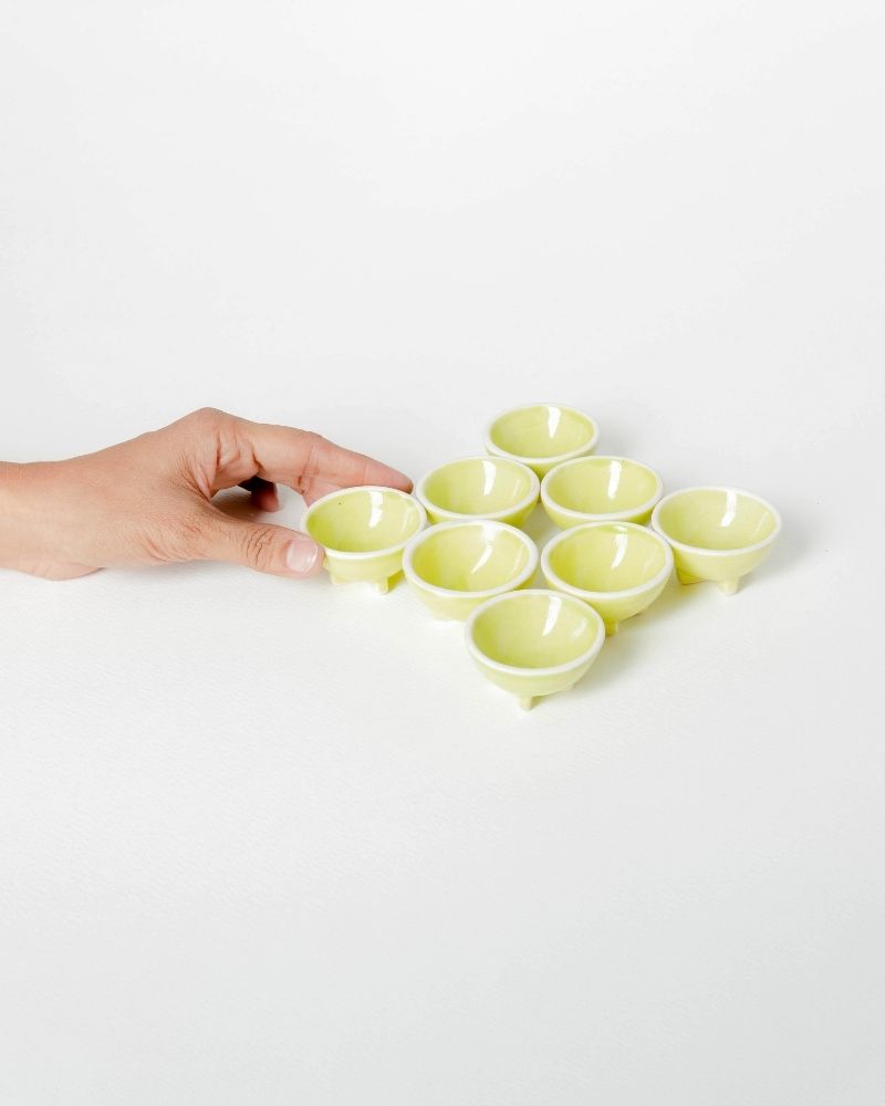 Dot Dip Plate Lime Green (Set of 8)