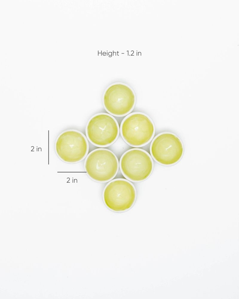 Dot Dip Plate Lime Green (Set of 8)