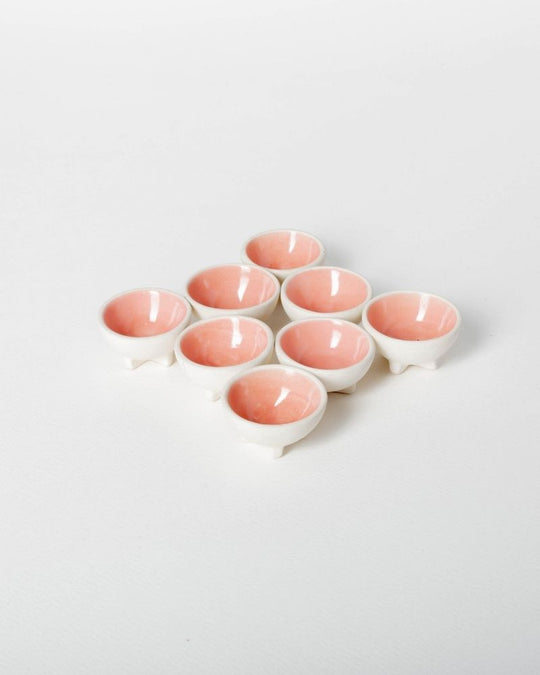 Dot Dip Plate Pink (Set of 8)