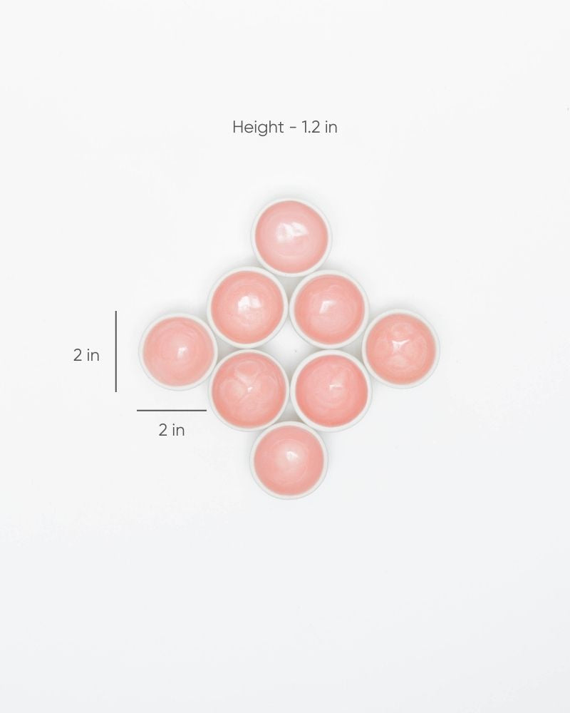 Dot Dip Bowl Pink (Set of 8)