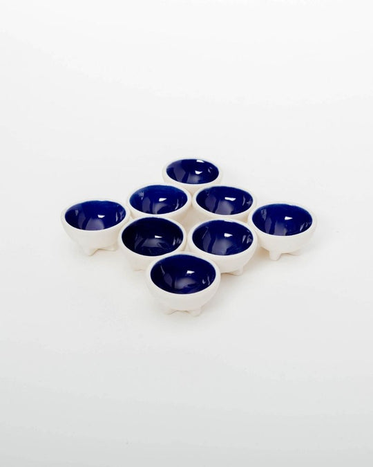 Dot Dip Plate Deep Blue (Set of 8)