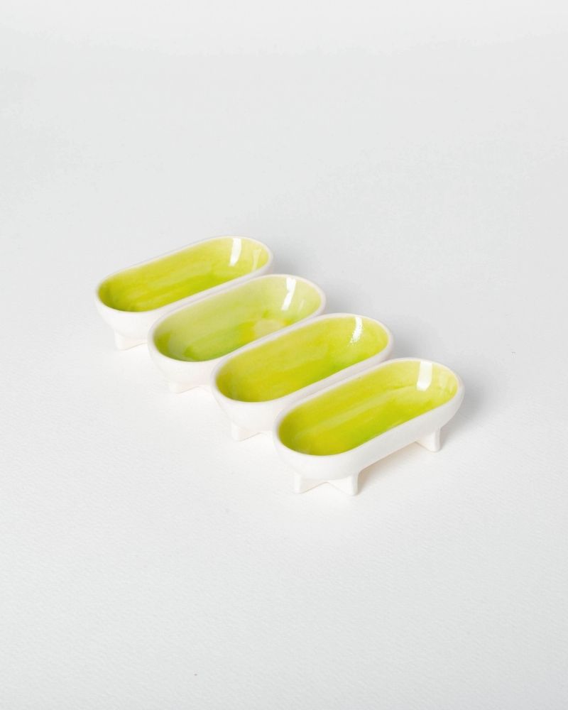 Dash Dip Plate Lime Green (Set of 4)