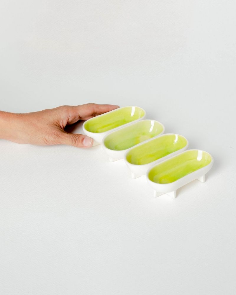 Dash Dip Plate Lime Green (Set of 4)