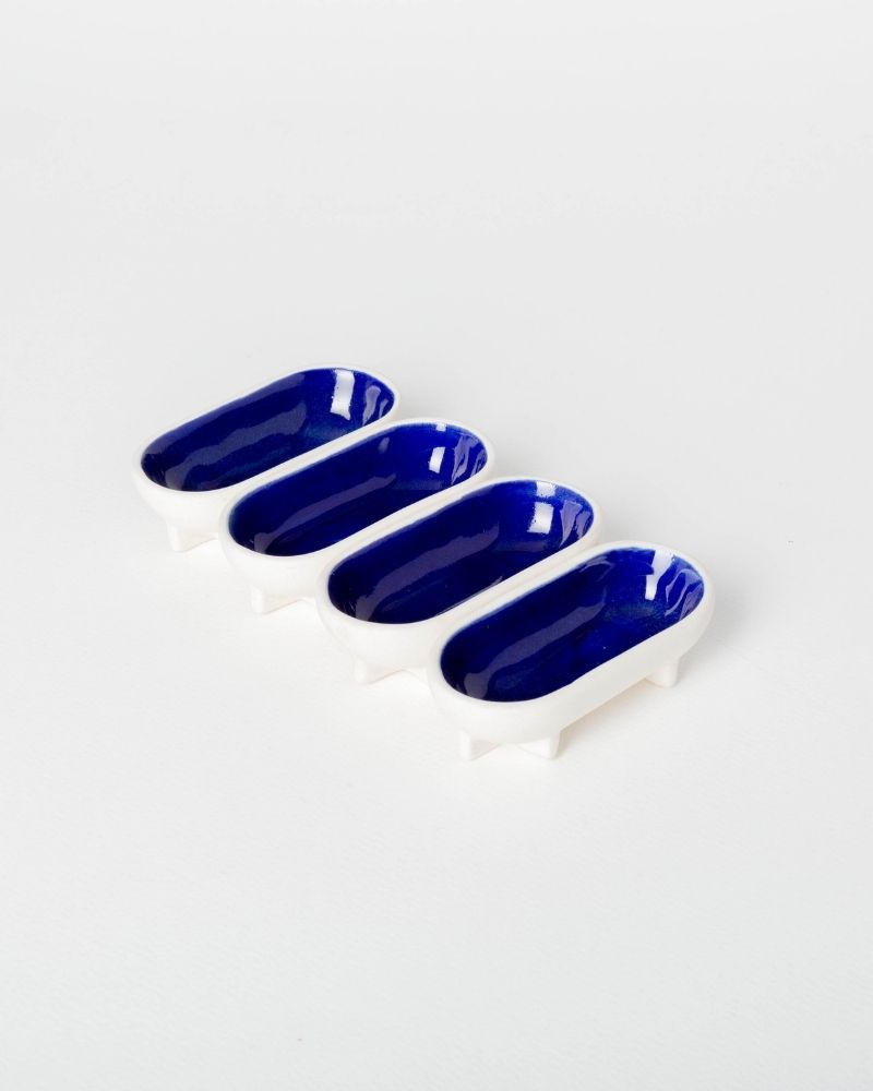 Dash Dip Plate Deep Blue (Set of 4)