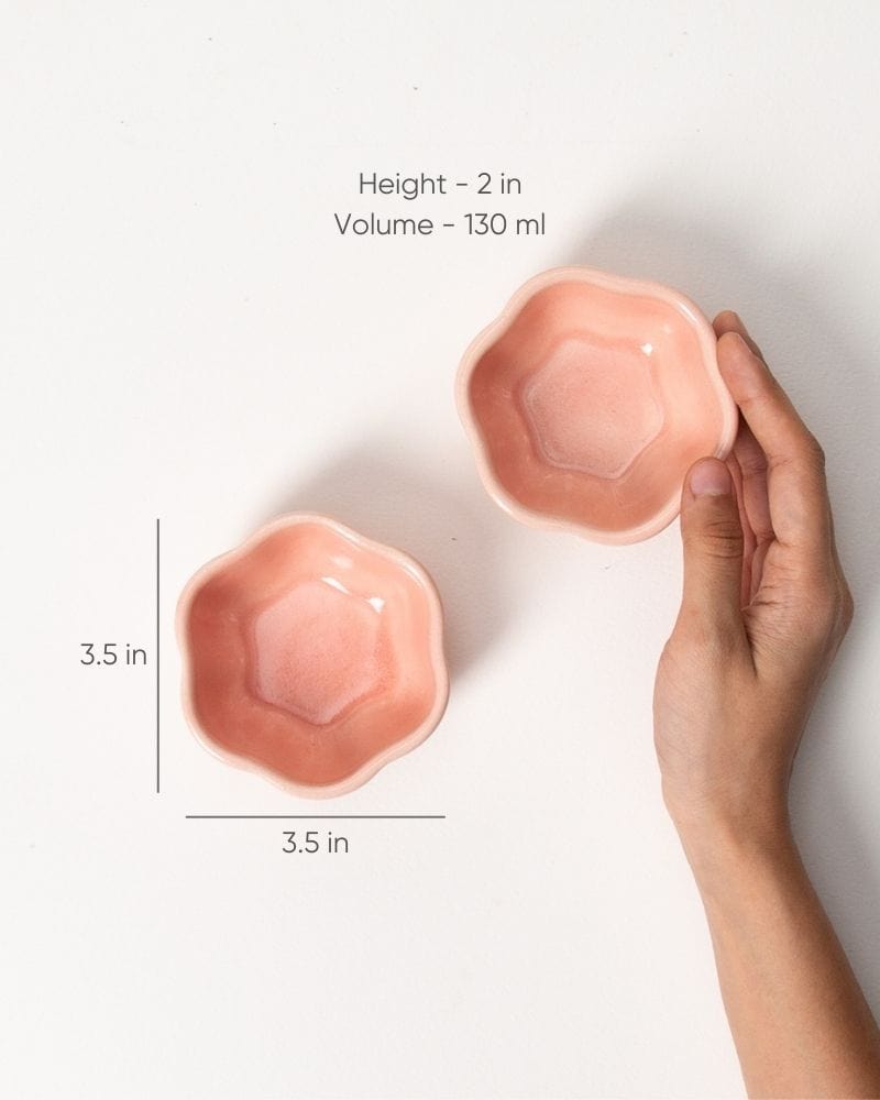 Ware Innovations Bowls Blush / 9.5 x 9.5 x 5 cm / 3.5 x 3.5 x 2 in Pollen Bowl Blush (Set of 2)