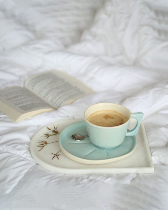 Ware Innovations Mug Aqua Mojo Coffee Cup and Saucer Set Aqua (350 ml)