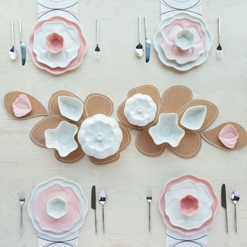 Ware Innovations Mumbai Table Spread Cherry Blossom Dinner Set (21 pieces)