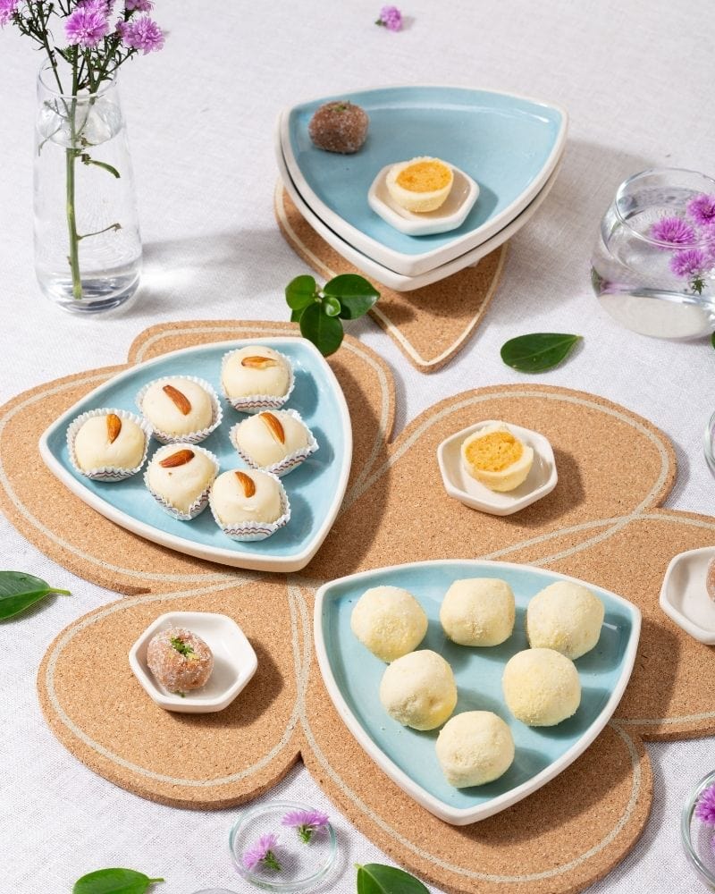 Ware Innovations Table Settings Aqua Nosh Starter Plate Set Aqua (8 Pieces)