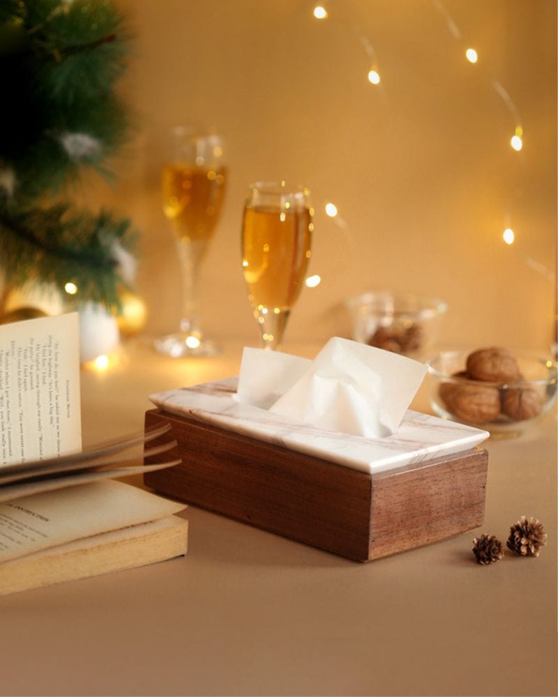 Walnut Gravità Tissue Box