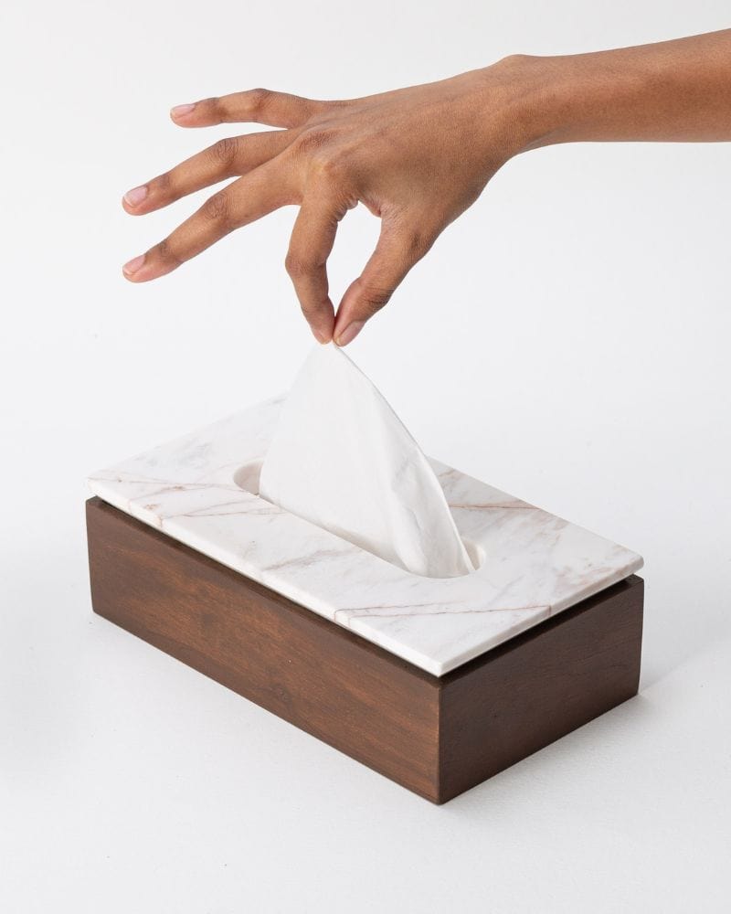 Walnut Gravità Tissue Box